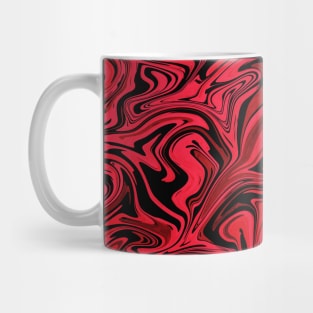 Red and black fluid art, punk rock abstract pattern Mug